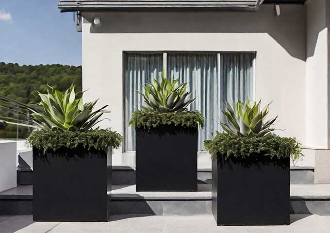 jardinières carrées