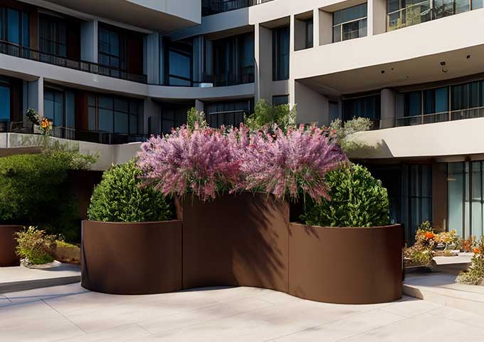 jardinières courbes