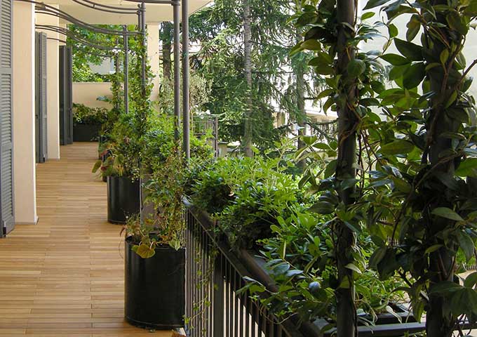 jardini&egrave;res avec treillis pour plantes